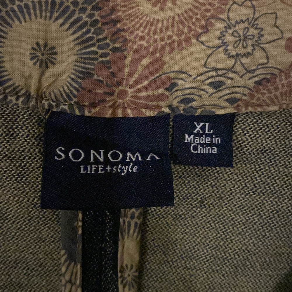 Sonoma XL Double Breasted Denim Jacket Dark Wash Belted Back Womens - Picture 10 of 11